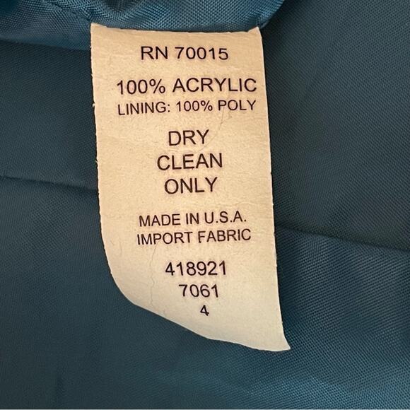 Bentley A. Teal Brown Woven Career Office Tie Closure Jacket Size M - Picture 8 of 12